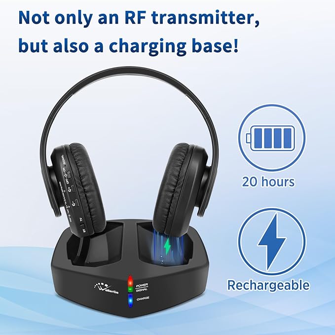 WallarGe Wireless Headphones for TV Watching, Easy Setup and Comfortable - Image 7