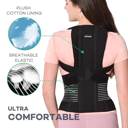 sicheer Posture Corrector for Women and Men Back Brace Straightener Shoulder - Image 5