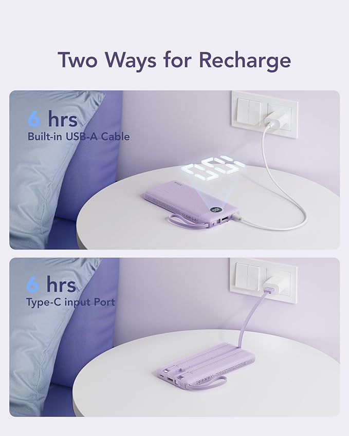 VRURC Portable Charger Power Bank, 10000mAh Travel Essentials Battery Pack - Image 3