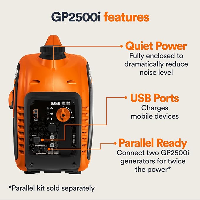 Generac 2, 500-Watt Gas Powered Portable Inverter Generator - Image 5
