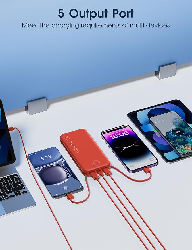 Nusyddy Portable Charger, 12000mAh 22.5W Fast Charging Power Bank - Image 8