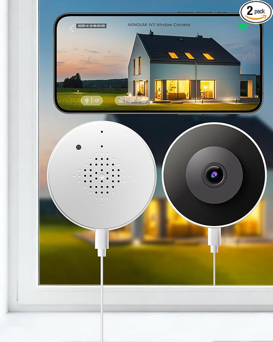 AKINGUAR 3MP 2K Window Camera, 2.4GHz WiFi Indoor Camera by AKINGUARDirect