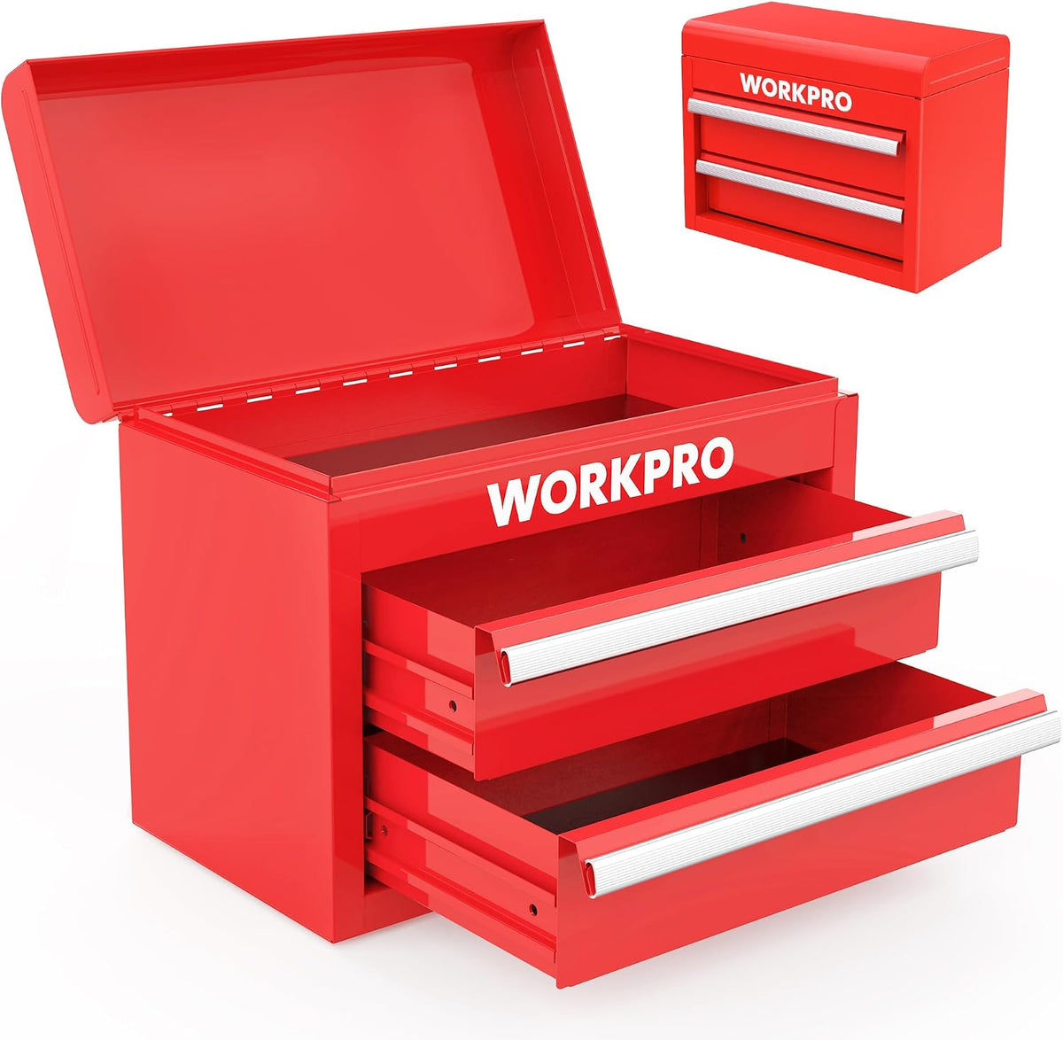 workpro mini metal tool box with 2 drawers, main product view