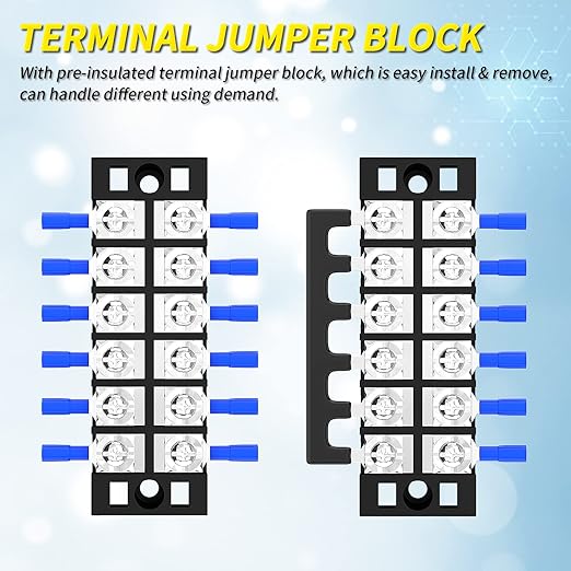Joinfworld 35A Terminal Block 6 Position Screw Terminal Strip Dual Row - Image 5