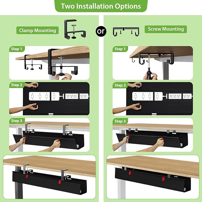 KEEGH Large 36" Under Desk Cable Management Tray - Image 6