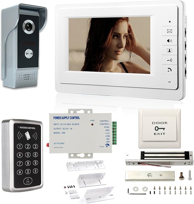 MENGQI-CONTROL 7'' LCD Video Door Phone Intercom Systems Via Password Open Door by MENGQI-CONTROL