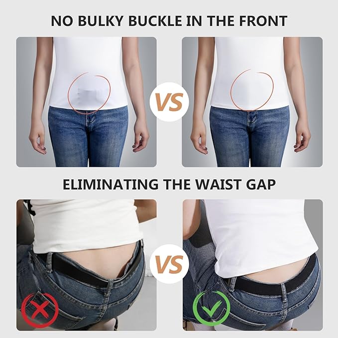 JASGOOD Women No Show Stretch Belt Elastic Web Strap Belt - Image 5