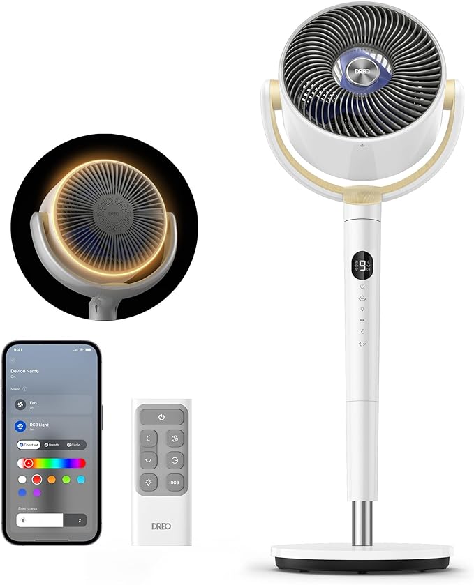 Dreo Smart Fan for Bedroom, 120° +120° Omni-Directional Oscillating Fans by DREO