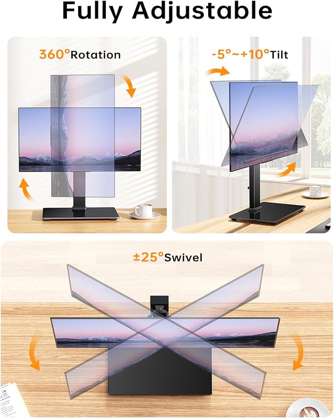Single Monitor Stand, FreeStanding Desk Stand - Image 7