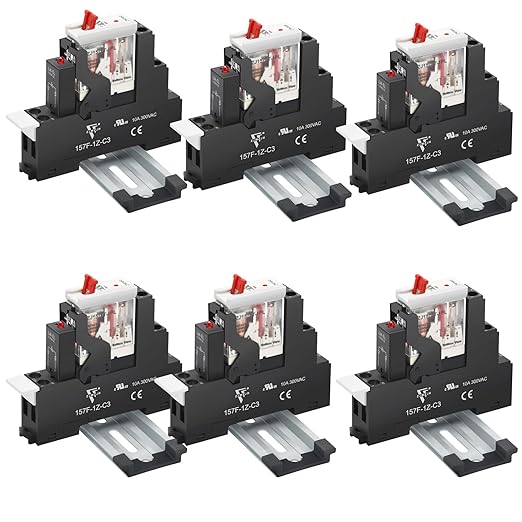 6 Pcs 24VAC Relay Electromagnetic Power Relay 12 Amp 5Pins SPDT 1NO 1NC by ZJWZJH