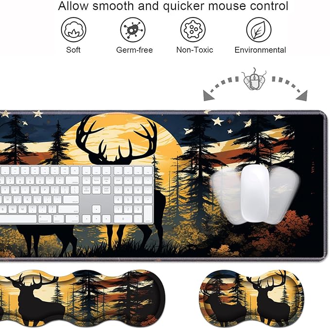 Ergonomic Keyboard Wrist Rest & Mouse Pad Wrist Rest Set, Large XXL Gaming Desk - Image 4