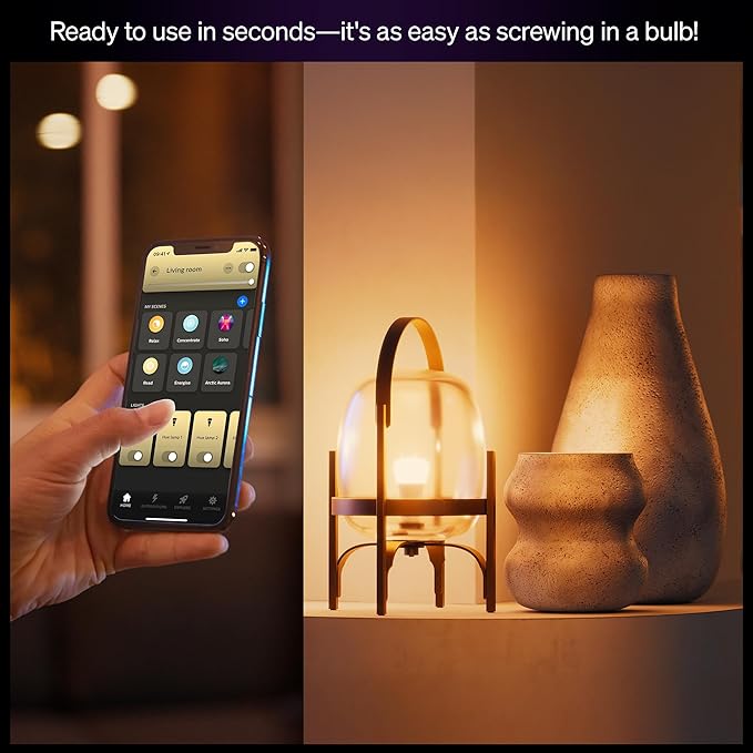 Philips Hue Smart LED A19 Bulb 4-Pack, E26 Base, Full Spectrum Light - Image 7