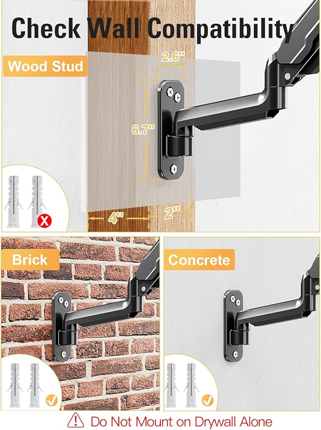 DreamAxis Single Monitor Wall Mount - Image 5