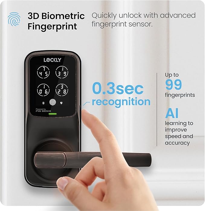 Lockly Secure Pro Smart Lock Wi-Fi, Keyless Entry Digital Keypad Door Lock - Image 4