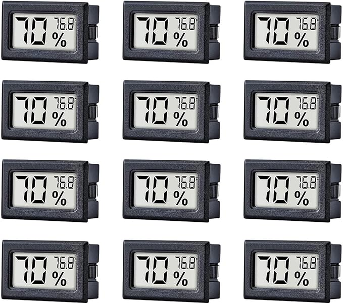 12 Pack Pgzsy Mini Small Digital Electronic Temperature Humidity Meters Gauge by Pgzsy