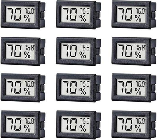 12 Pack Pgzsy Mini Small Digital Electronic Temperature Humidity Meters Gauge by Pgzsy