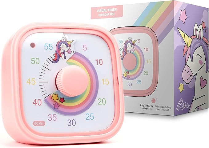 Visual Timer for Kids – Rainbow Ride Clock by Brainstream