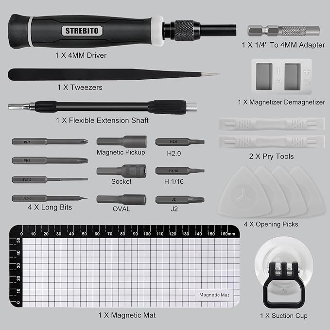 STREBITO Precision Screwdriver Set 153 in 1 Small Screwdriver Set - Image 7