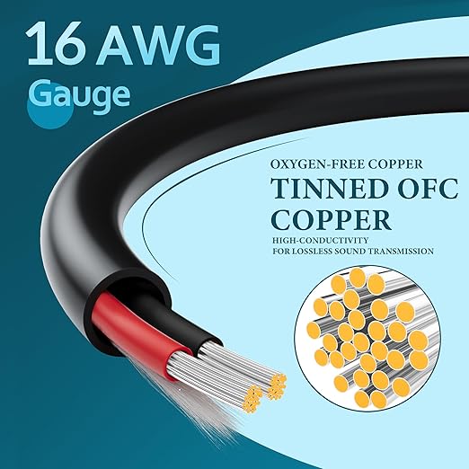HiFind 16/2 Gauge Speaker Wire Cable 250 Ft-Tinned OFC Copper-UL CL3 Rated- - Image 3