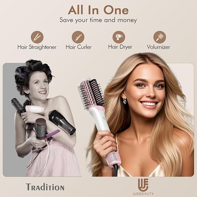 2-in-1 Blow Dryer Brush & Hair Straightener, Ionic & Ceramic Thermal Brush - Image 2