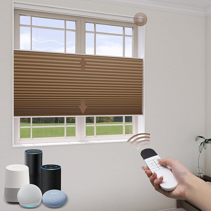 LEXEN Smart Top Down Bottom Up Honeycomb Shades WiFi Enabled Motorized Cellular by Unknown