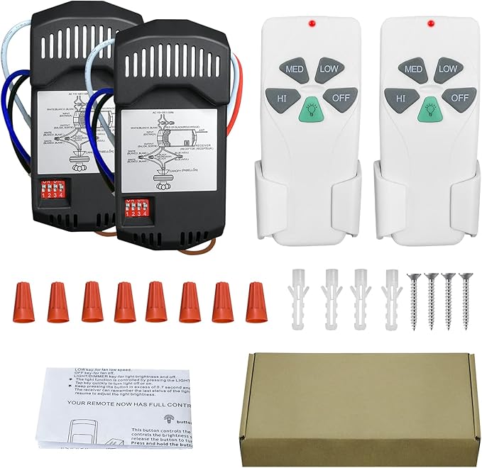 2 Pack Universal Ceiling Fan Remote Control Kits - Image 8