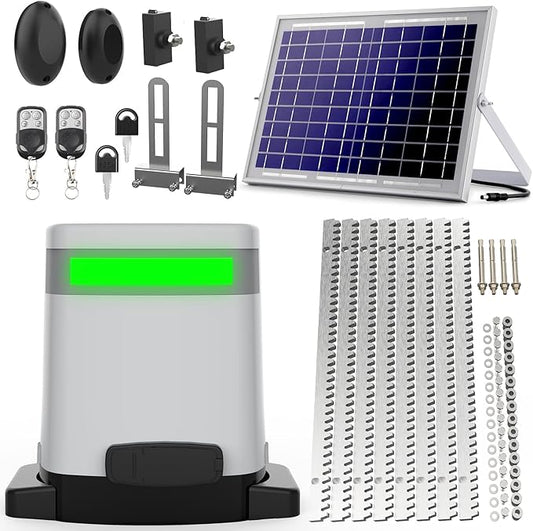 Blütezeit 1400lb Sliding Gate Opener, Solar Power | WiFi Control | Built-in by HomeGardenSolutions