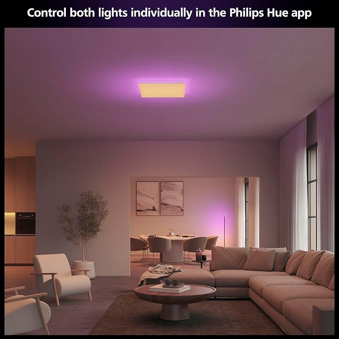 Philips Hue Datura Smart Ceiling Panel White & Color Light, Voice Control - Image 4