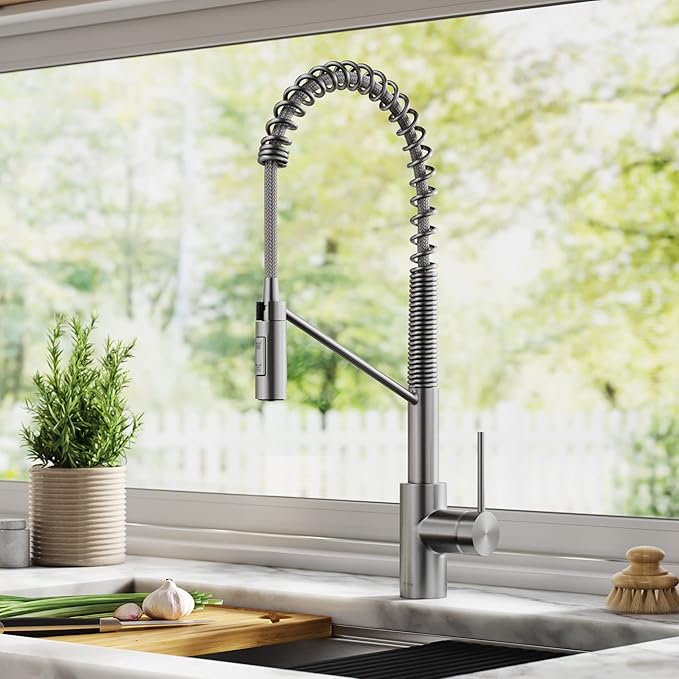 KRAUS Oletto Commercial Style Single Handle Pull Down Kitchen Faucet - Image 2
