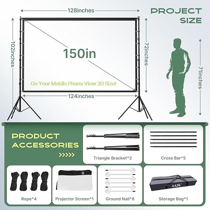 AAJK 150in Projector Screen - Image 3