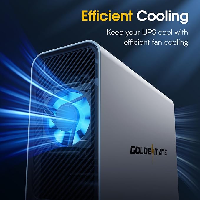GOLDENMATE 1000VA/800W Lithium UPS Battery Backup and Surge Protector, Sinewave - Image 9
