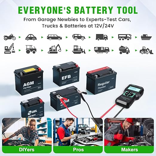 DUOYI DY221 Car Battery Tester, 12V 24V Digital Automotive Alternator Meter - Image 5