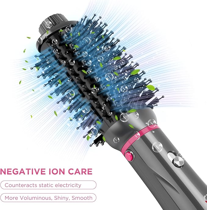 IG INGLAM 4 in 1 Hot Air Brush, Negative Ion Detachable Hair Styler & Volumizer - Image 4