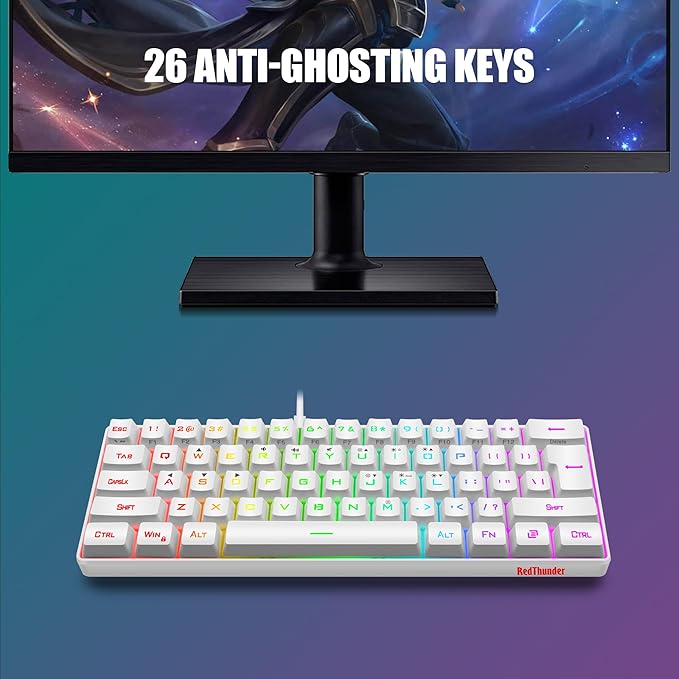 RedThunder 60% Mini Gaming Keyboard and Mouse Combo, Lightweight, Ultra-Compact - Image 4