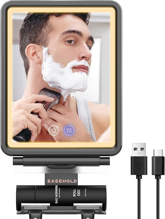 EASEHOLD Shower Mirror Fogless for Shaving, Heated LED Mirror by EASEHOLD