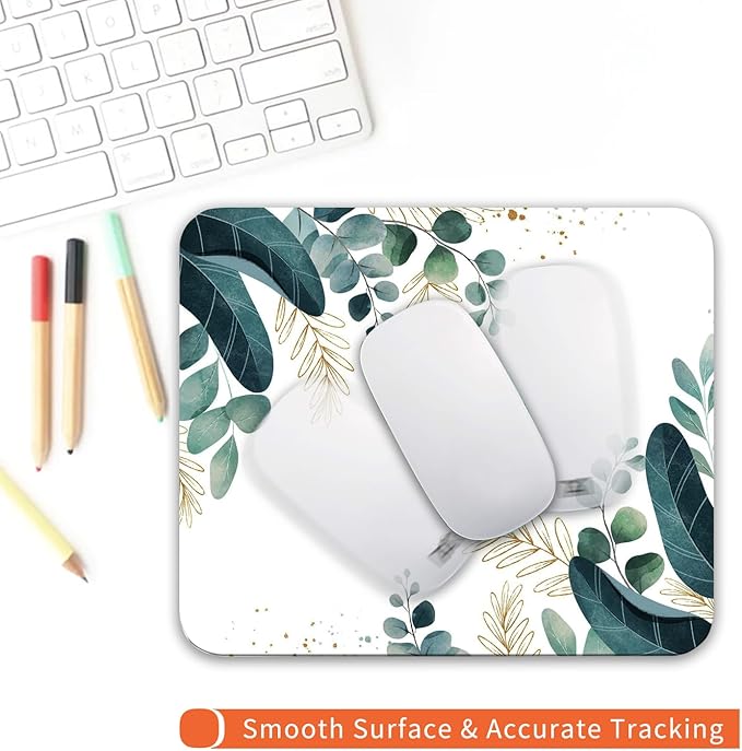 Armanza Square Mouse Pad Green Leaves, Personalized Premium-Textured Custom - Image 4