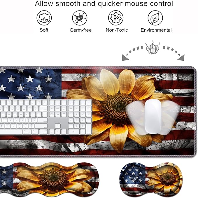 Ergonomic Keyboard Wrist Rest & Mouse Pad Wrist Rest Set, Large XXL Gaming Desk - Image 4