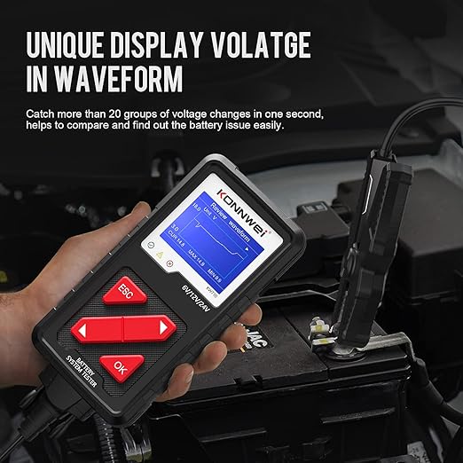 KONNWEI KW710 Car Battery Tester 6V 12V 24V, Battery Load Tester Automotive - Image 5