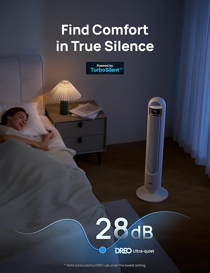 DREO Tower Fan for Bedroom, 4 Speeds, 3 Modes Standing Fans for Room - Image 5