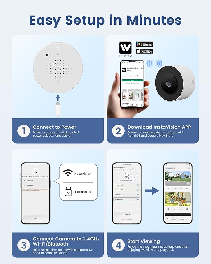 AKINGUAR 3MP 2K Window Camera, 2.4GHz WiFi Indoor Camera - Image 9