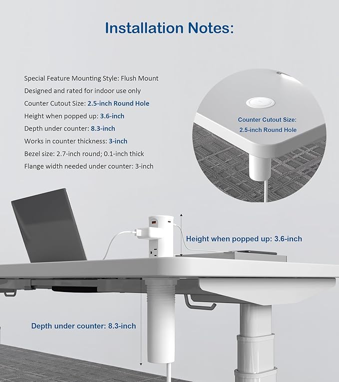 Jgstkcity 2.5 inch Hole Pop up Outlet - Image 4