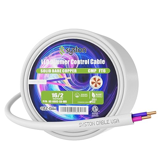 Syston Cable Technology 16/2 LED Lighting Dimmer Dimming Luminaire Control Wire - Image 7