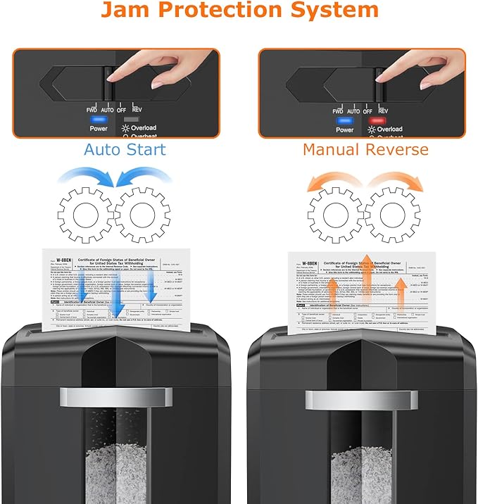 Bonsaii 12 Sheet Micro Cut Paper Shredder | 60-Minute Continuous Run Time | - Image 5