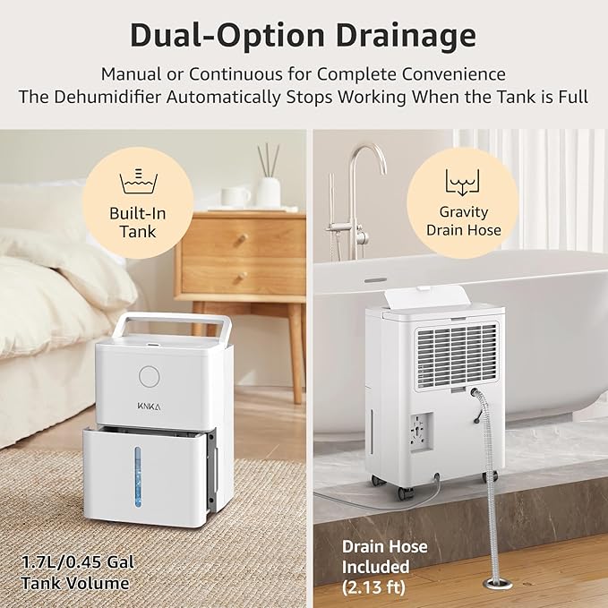 KNKA 1600 sq.ft Dehumidifier for Basement, Max 21 Pint Dehumidifiers for Home - Image 3