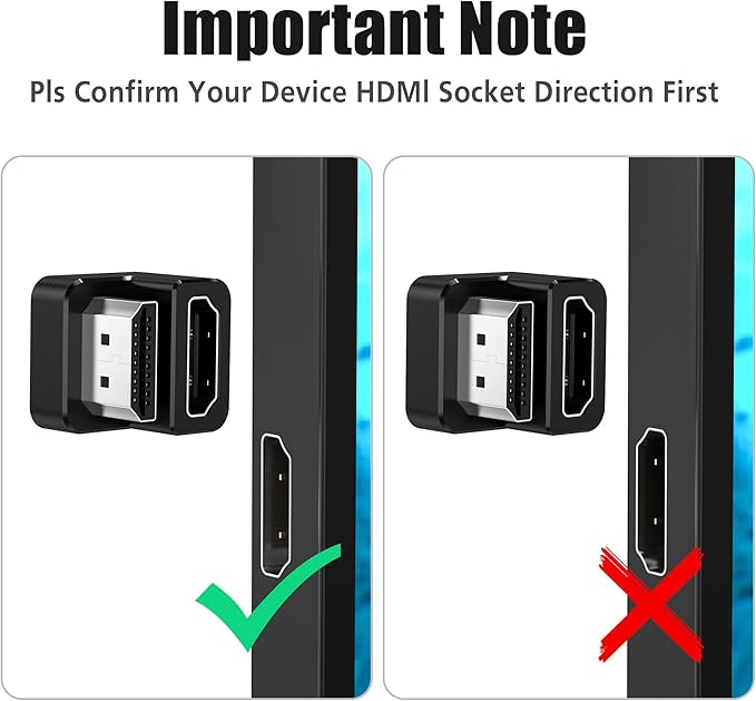 AGVEE 3 Pack 180 Degree Angled HDMI Male to HDMI Female Adapter, U-Shaped - Image 5