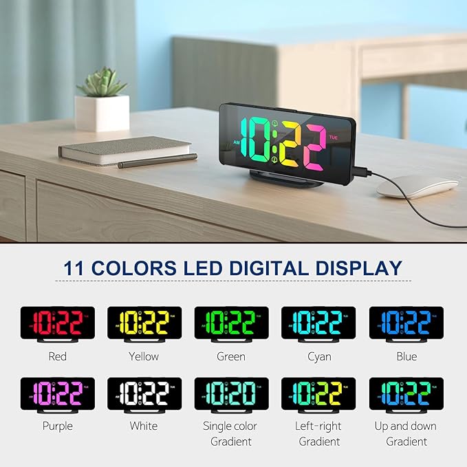 Digital Alarm Clock, Large LED Digital Clock - Image 2