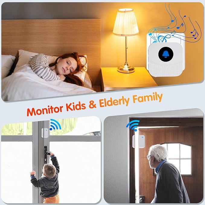 KOOSTONE Wireless Door Chime & Window Sensor Alarm - 600Ft Long Range Door - Image 7