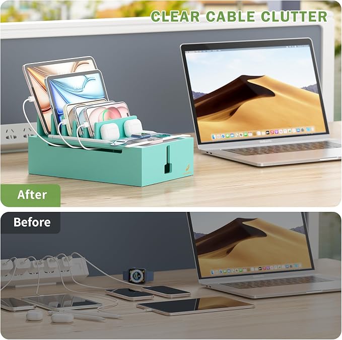 Pezin & Hulin Bamboo Charging Station, Electronic Devices Organizer - Image 3
