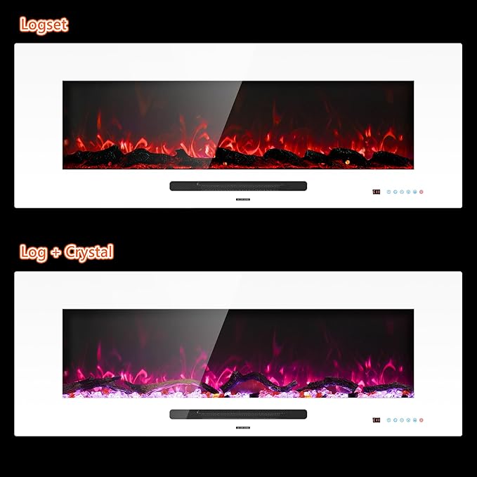 50" Electric Fireplace, Recessed & Wall Mounted Fireplace Heater 13 * 13 Colors - Image 8