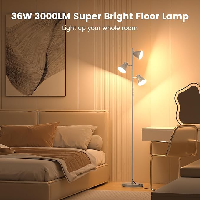 SIBRILLE 36W LED Tree Floor Lamp, Dimmable Tall Standing Lamp - Image 2